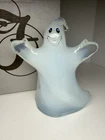 Fenton Blue Opalescent Glass Ghost Halloween Figurine HP Signed With Box, MINT