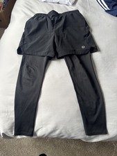 Double Layered unisex boy  Sports Black Short with leggings 7-8 Yr M&S GOOD MOVE