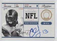 2012 Playoff Prestige NFL Passport Signatures Chris Givens #20 Auto 1x9
