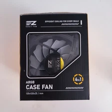 EZDIY Black Slim Case Fan 120mm RGB PWM Fan HUB,ARGB PWM Fan 6 PACK