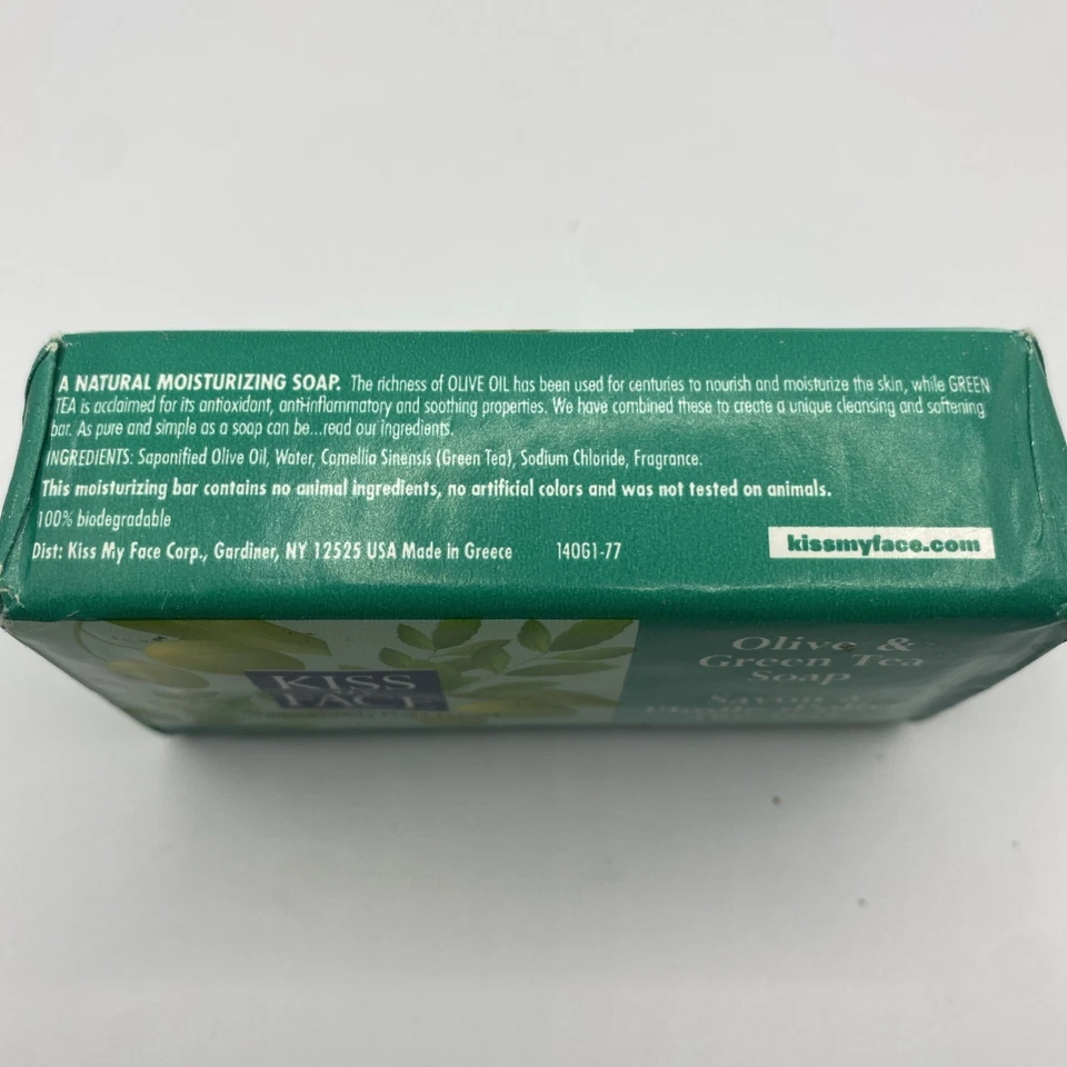 Jabón en barra de té verde y oliva Kiss My Face - barra de 4,0 oz obsesivamente natural Foto 2 de 4