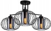 Deckenleuchte Schlafzimmer Glas Schwarz Klar E27 B:65 Cm Deckenlampe Wohnzimmer
