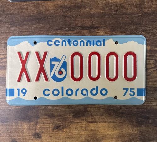 1975 1976 Colorado Sample License Plate Sign Original Bicentennial Excellent NOS - Afbeelding 2 van 10