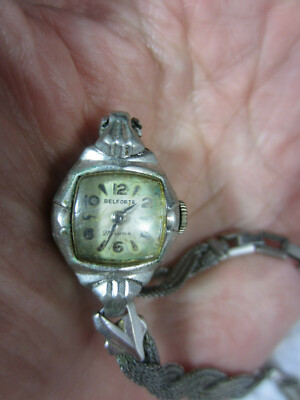 Vintage Belaforte 10k Bezel Ladies Watch Vintage Belfort 10K RGP Jeweled Ladies Watch – Square Case  main image 3