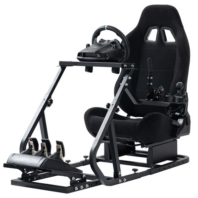 Supllueer G29Adjustable Sim Racing Cockpit Stand &Seat Fit Logitech Thrustmaster