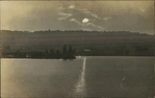 Lillydale NY Cancel 1911 - Sunset on Lake Real Photo Postcard