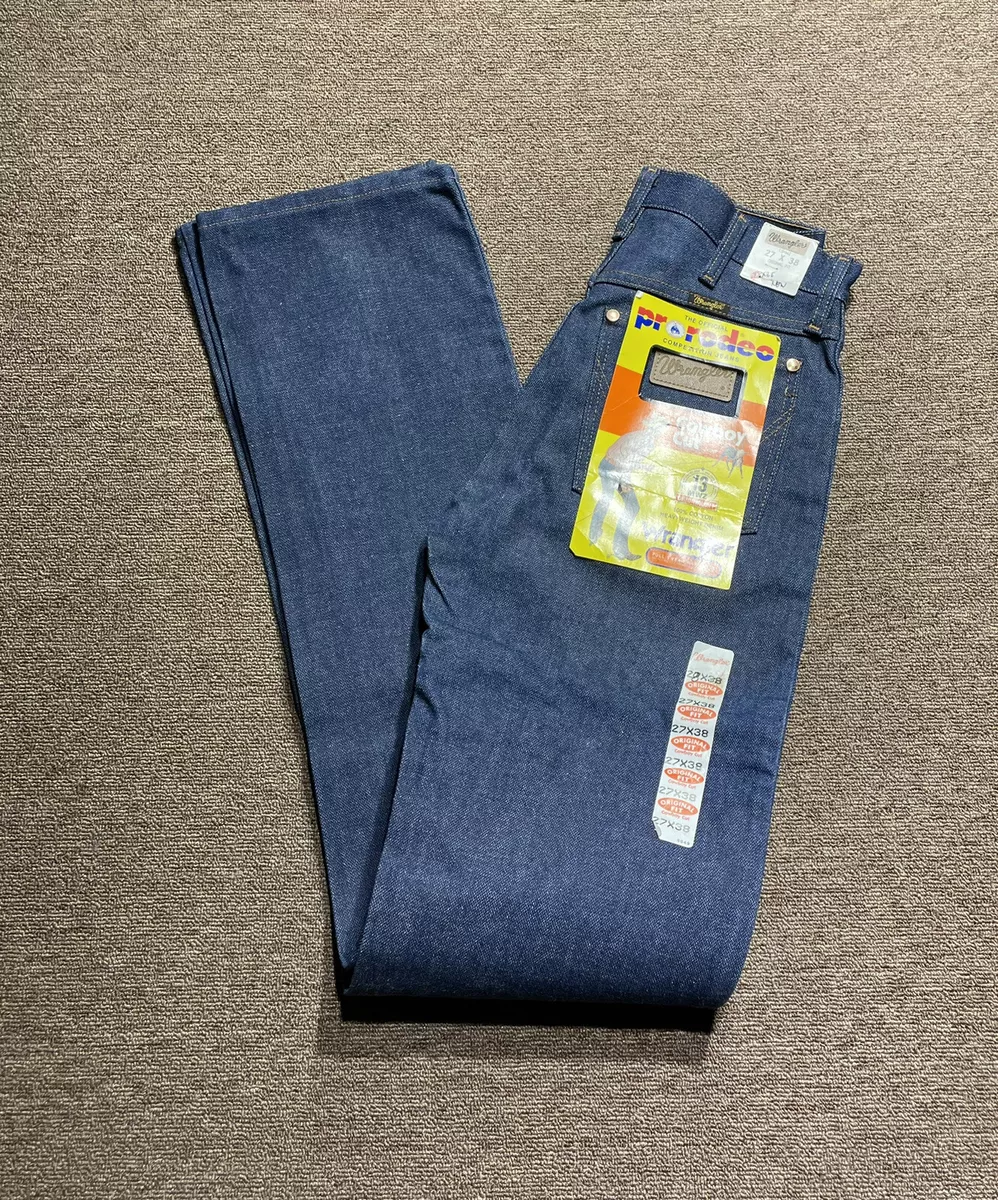 Vintage Deadstock Wrangler Jeans Pro Rodeo Cowboy Cut Mens 27x38 Made in USA NWT