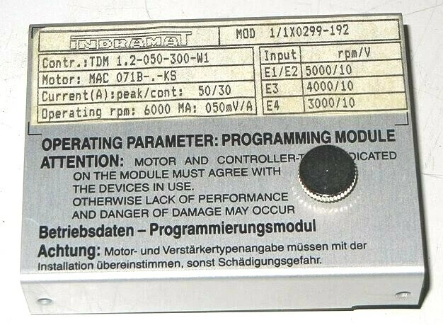 Indramat Programming Module MOTOR CONTROL 1/1X0299-192 - NEW - Image 2 of 4
