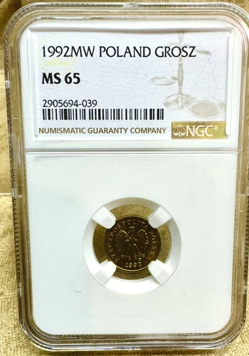 Poland 1992 MW 1 Grosz NGC MS 65