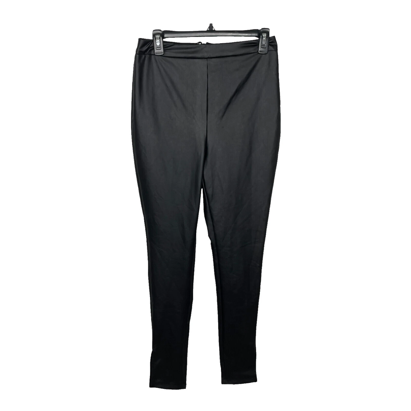 Pantalones de Cuero Sintético Blanco para Mujeres