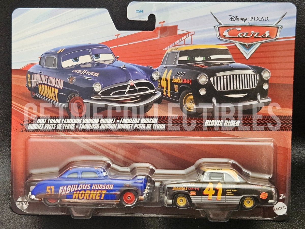DISNEY PIXAR CARS DIRT TRACK HUDSON HORNET CLOVIS RIDER 2025 2