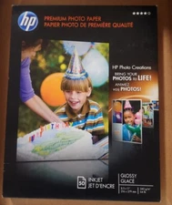 HP Premium Glossy Photo Paper C6979A 50 Sheets 10mil 8.5x11 Inkjet Printers 