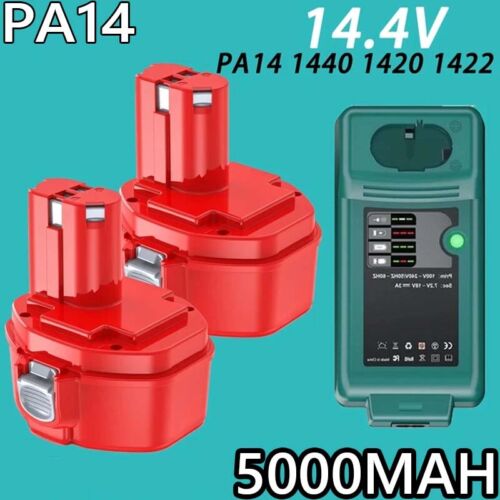 2x Genuine 5.0AH Battery for Makita PA14 14.4V 1433 1435F 1051D 8280D / Charger e - Picture 1 of 23