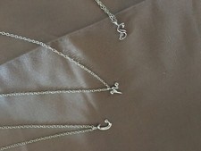 Image of Accessorize Sterling Silver Cubic Zirconia Alphabet letter necklace Lat