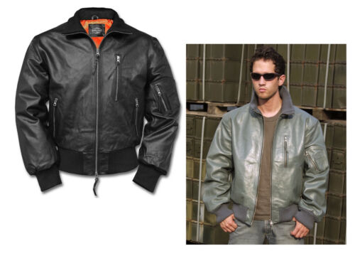 Bundeswehr real leather aviator jacket BW pilot jacket bomber jacket leather jacket - Picture 1 of 4