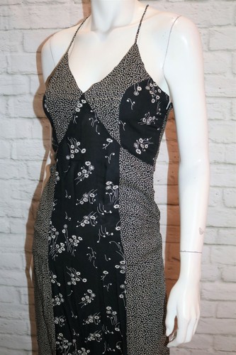 Asos Marca Negro Blanco Floral Vestido Maxi Frente SPLIT Talla 4 BNWT  #SW119 | eBay