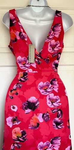 BANANA REPUBLIK FLOAL PRINT MIDI PARTY DRESS SIZE 4 PETITES new with tags uk12 - Picture 7 of 8