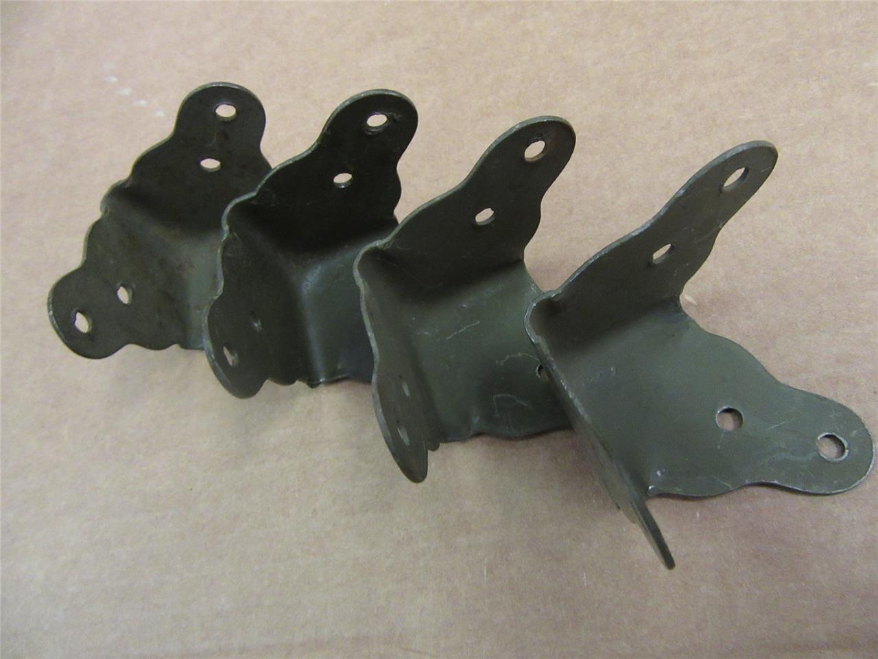 1950's Vintage Metal Trunk Luggage Chest Outside Corner Protector Bumpers Trim