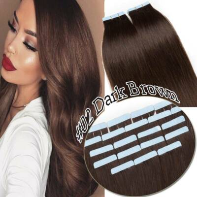 Balayage Wavy Skin Weft Tape In Human Hair Extensions Remy Thick Full Head 200G