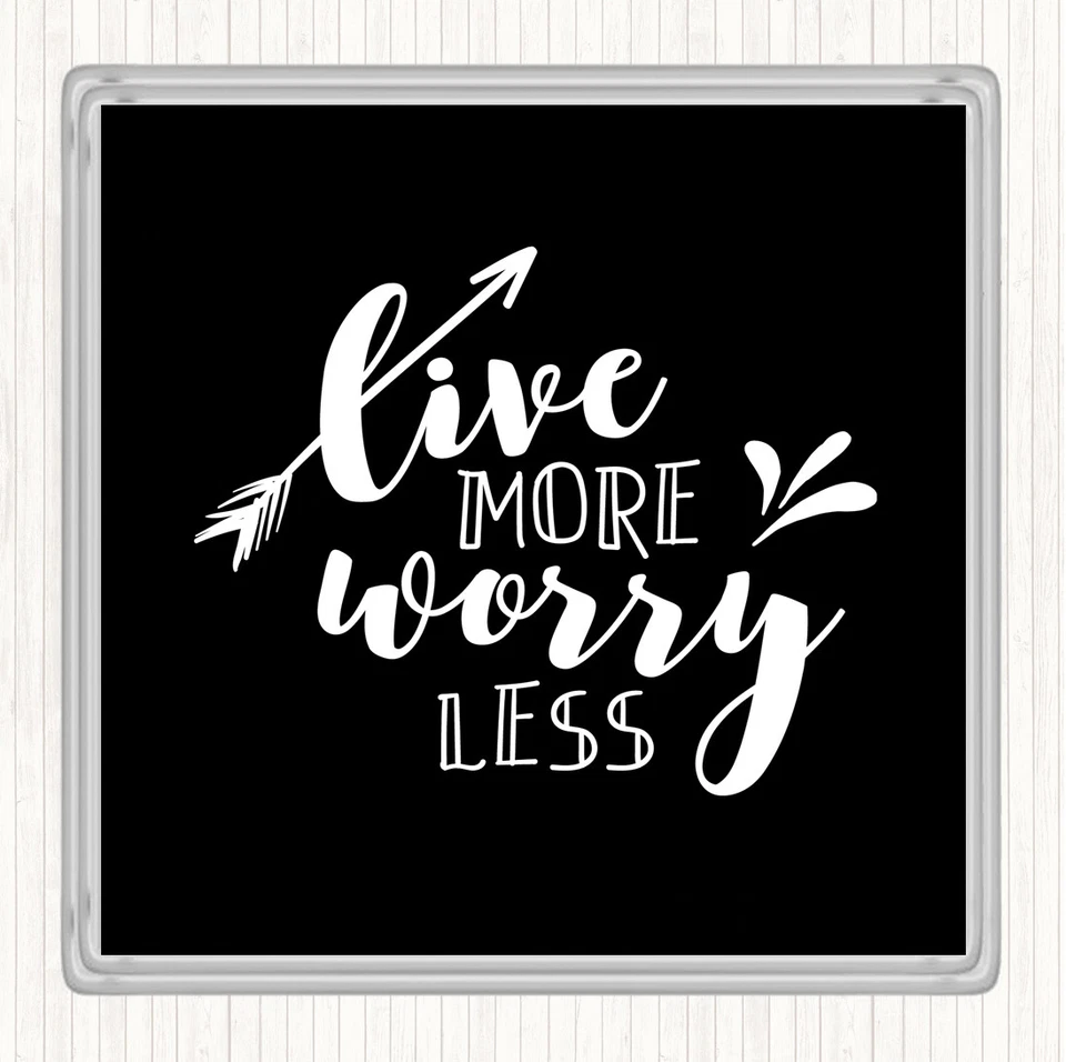 Black White Live More Arrow Quote Drinks Mat Coaster - Image 1 of 1