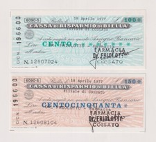 Miniassegni  Biella - Serie FARMACIA FRIOLOTTO Rif. CRB54,55