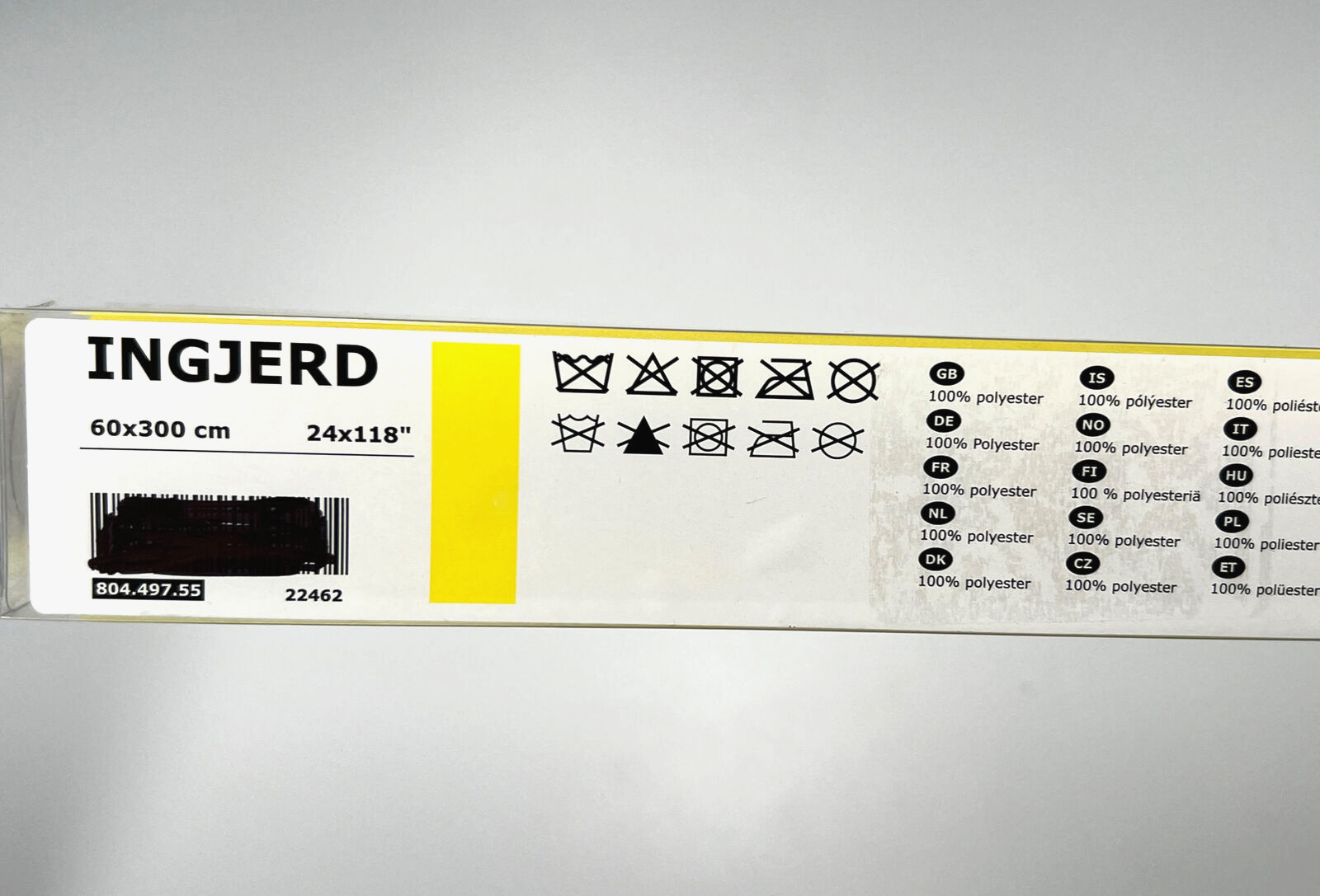 Ikea INGJERD Panel curtain Yellow 24x118" 804.497.55 (Only 1 Panel) New