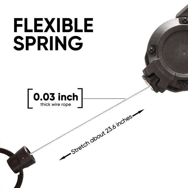 4× Retractable Key Chain Heavy Duty Wire Rope Buckle Multi-Function Key Chain