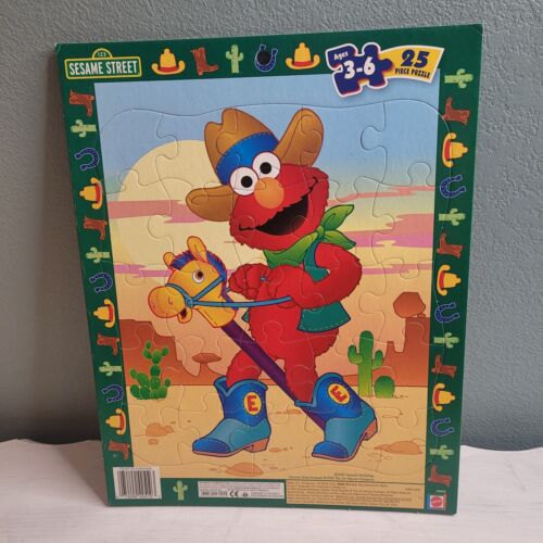 Sesame Street Elmo Frame Tray Puzzle 25 pc Mattel 2000  Complete - Afbeelding 1 van 3