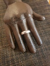 VINTAGE STERLING SILVER WEDDING BAND RING SZ 6 3/4 FC SIGNED 925 5MM WIDE