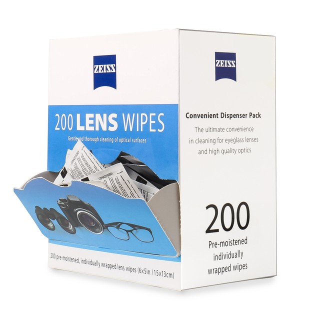 Zeiss PreMoistened Lens Cleaning Wipes 200 Ct Eye Glasses Screen