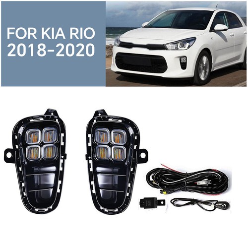Faros antiniebla delanteros LED DRL luz de circulación diurna para KIA Rio 2018/2019/2020 con Tu - Imagen 11 de 20