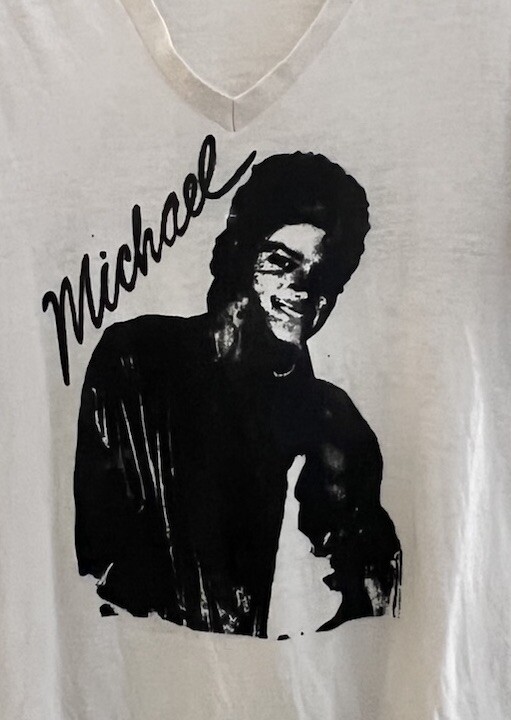 Vintage Michael Jackson White V Neck T-Shirt Size M 80s USA | eBay