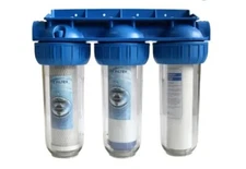  Whole House Water Filter System 2.5" x 10" Three Stage Filtration 3/4" Inlet