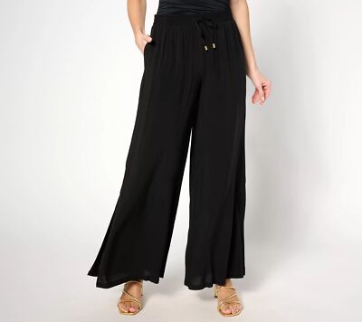 Jantzen Regular Woven Pull-On Wide Leg Pants Black 1X New | eBay