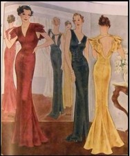 1939 Vintage Sewing Pattern B36 EVENING DRESS...