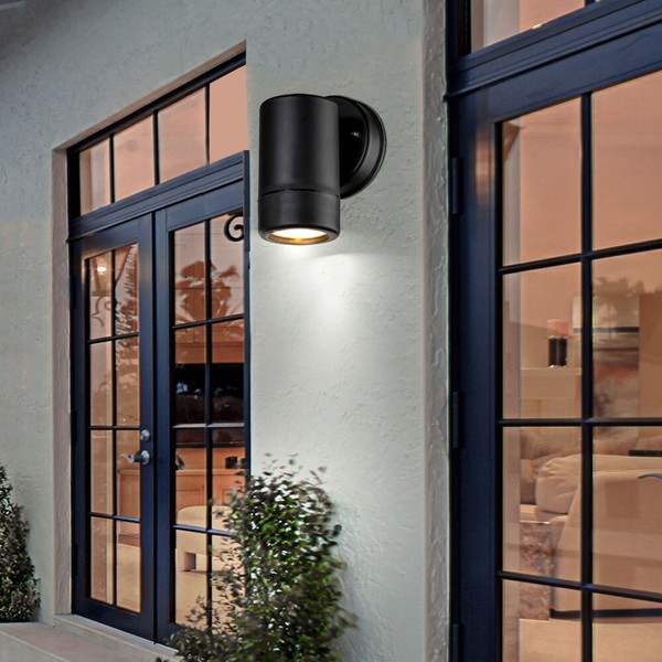 Design AußEn Bereich Wand Leuchte Down Strahler Schwarz Terrassen IP44 Hof Lampe-image