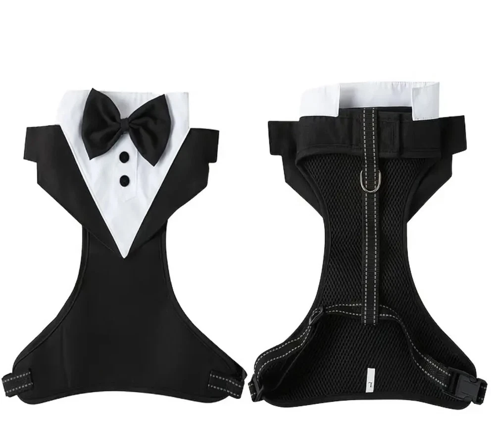 Dog Harness Tuxedo, Comfortable and Elegant, Formal Dog wedding harness