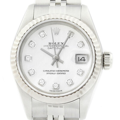 Rolex Damen Datejust 69174 18K Gold Und Stahl Perlmutt Diamant Zifferblatt Uhr