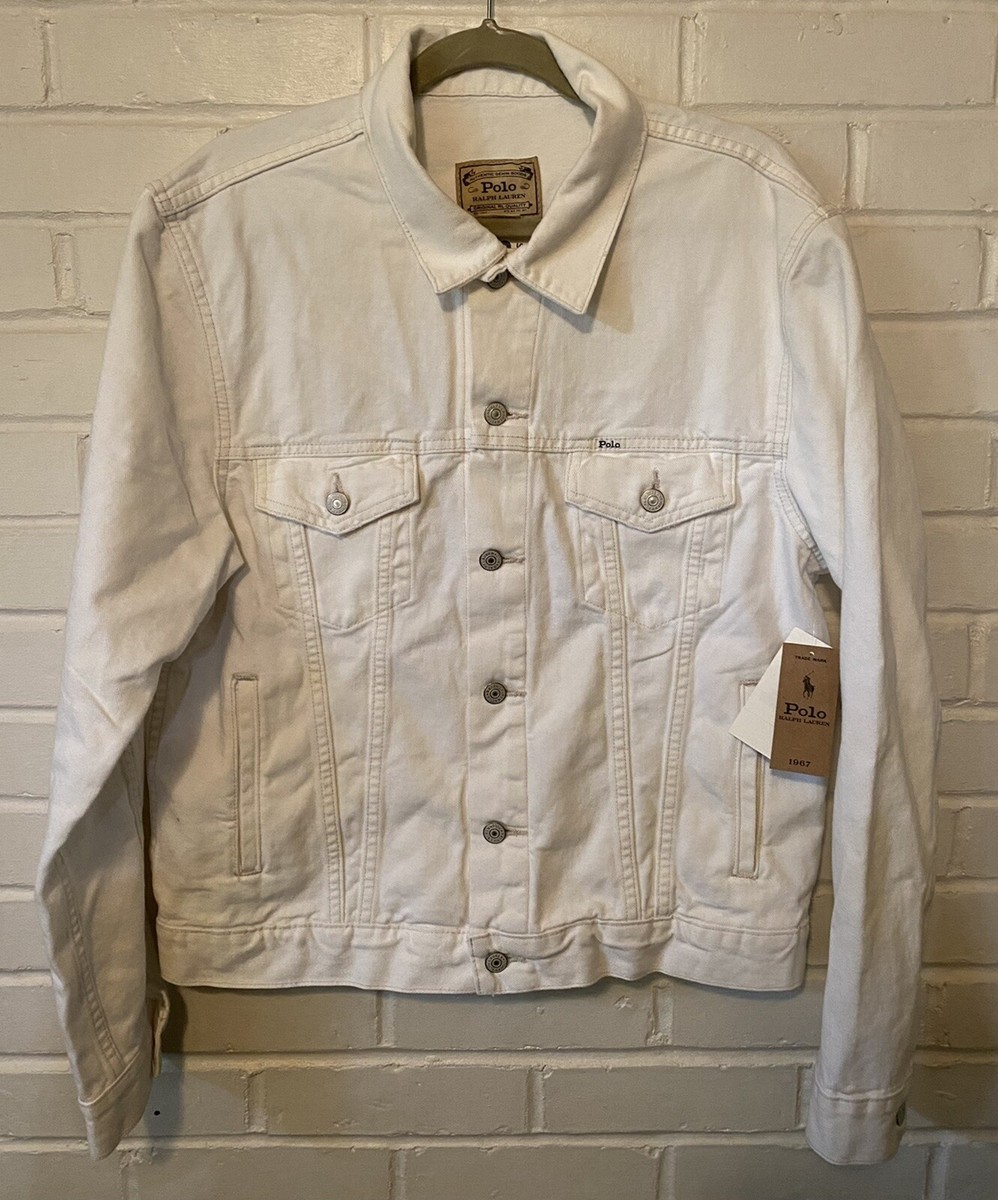 Polo Ralph Lauren Garment Logo USA White Denim 1967 Trucker