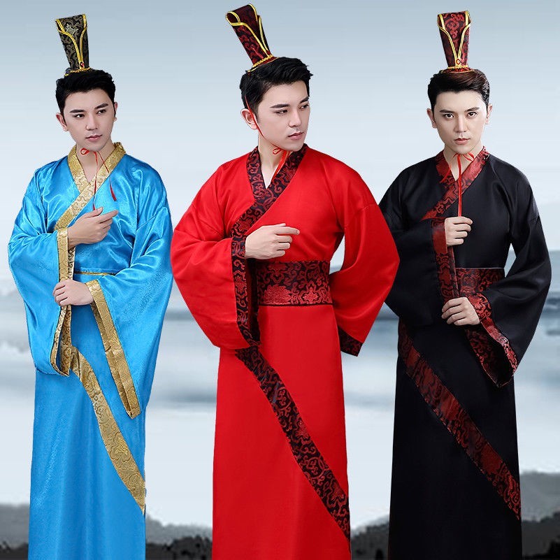Mens Hanfu Dress Chinese Ancient Clothes Tang Dynasty Performance