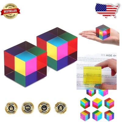 Portable CMY Color Cube Prism   Stunning Refracting Light for Desk Decoration