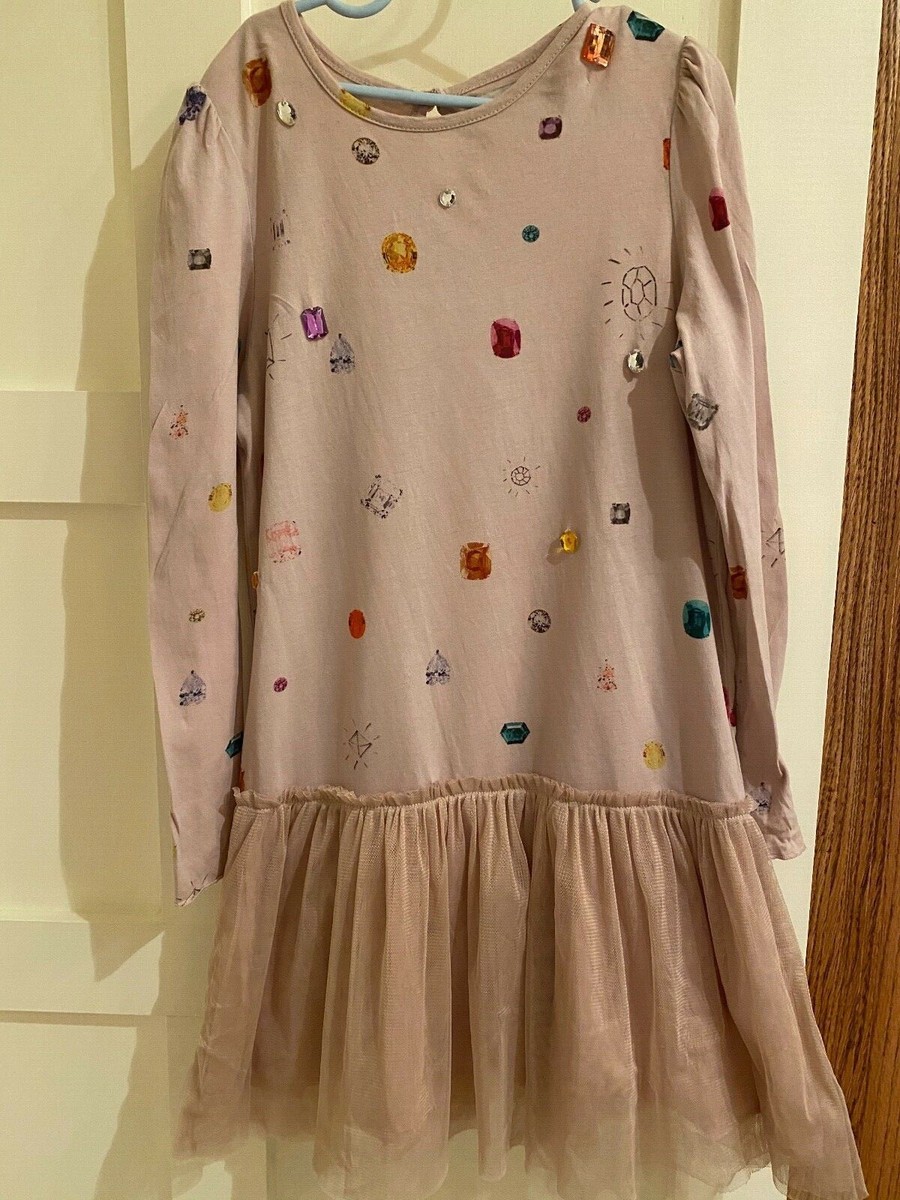 Robe Tutu Stella McCartney Fille - Taille 10 - Manches Longues Imprimé Bijoux - Occasion Très Bon état