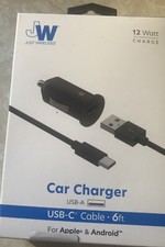 Just Wireless 12 Watt Charge 2.4 Amps Car Charger With 6 ft USB-C Cable 6 Ft