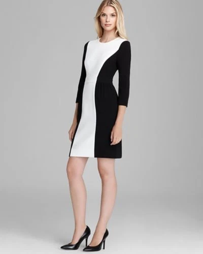 NWT Kate Spade Tillie Colorblock Dress Black Cream $398 2 6
