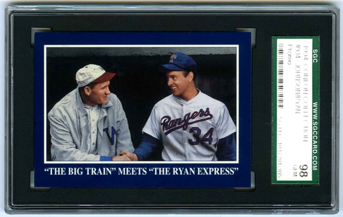 NOLAN RYAN & WALTER JOHNSON~RARE 1994 CONLON PROMO SGC-98 GEM 10 GRADED CARD#934