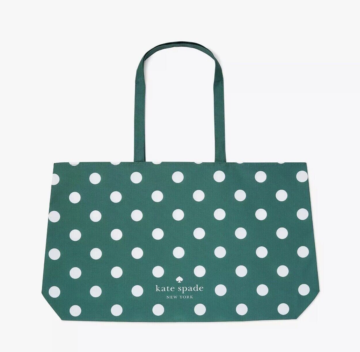 Kate Spade Large Tote Bag Green/White Polka Dot NEW | eBay