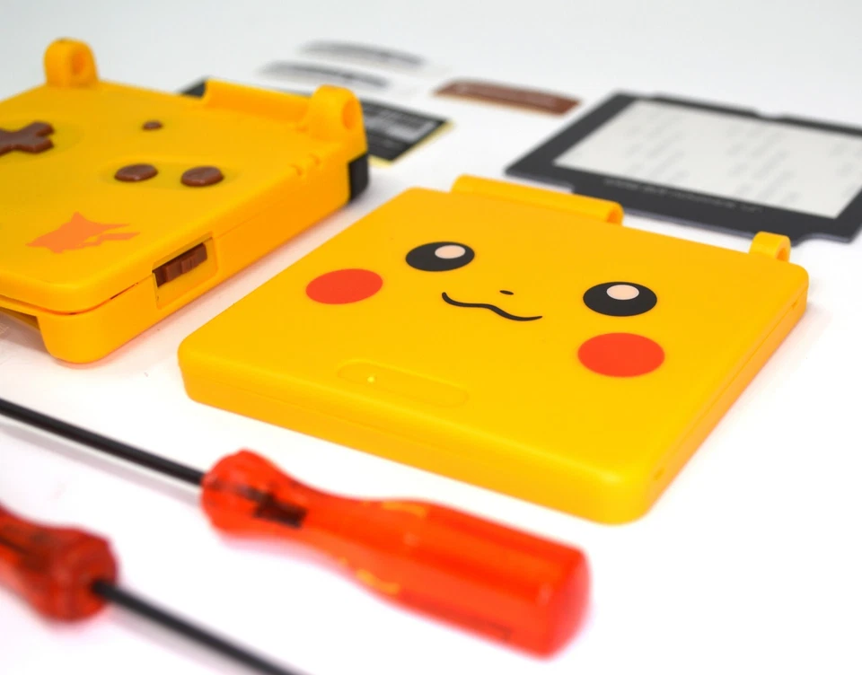 Pikachu Yellow GBA SP Game Boy Advance SP Replacement Housing Shell Screen Lens - Image 3 of 4