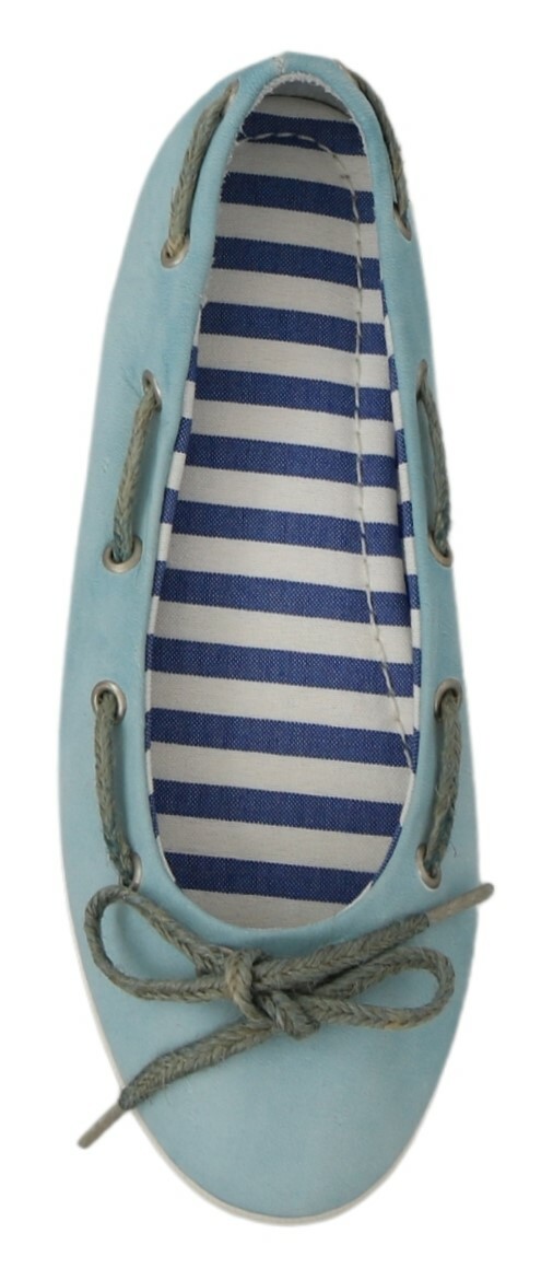 PANTOFOLA D’ORO Scarpe PANTOFOLA D'ORO blu cielo scamosciato pizzo fiocco mocassini balletto piatto EU37 US6 5