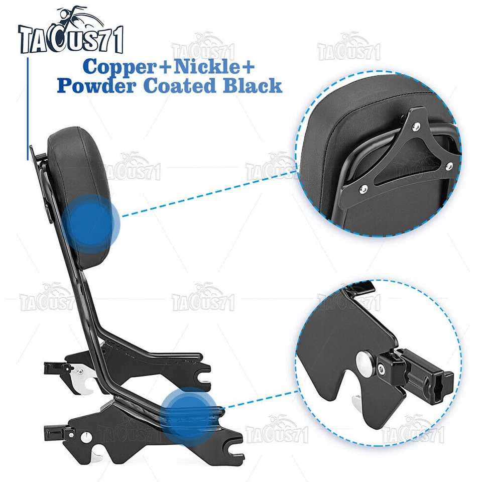 Respaldo desmontable para Harley 18+ Fat Bob barra Sissy/portaequipajes/soportes de acoplamiento Foto 2 de 4