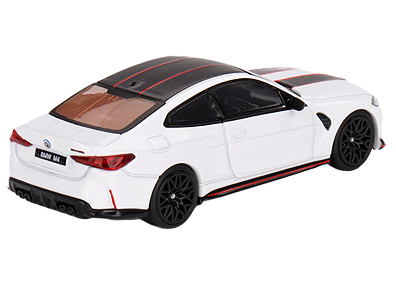 BMW M4 CSL Alpine White with Carbon Top and Black and Red Stripes Limited Editio